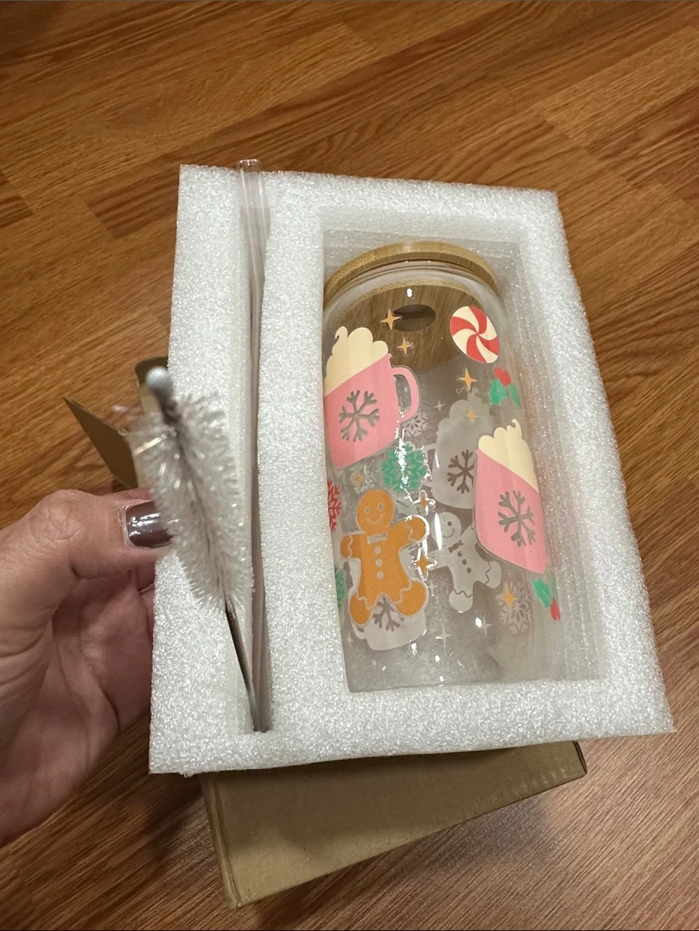 Christmas glass tumbler set
